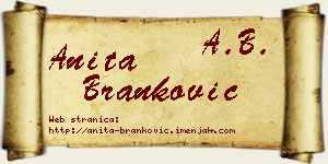 Anita Branković vizit kartica